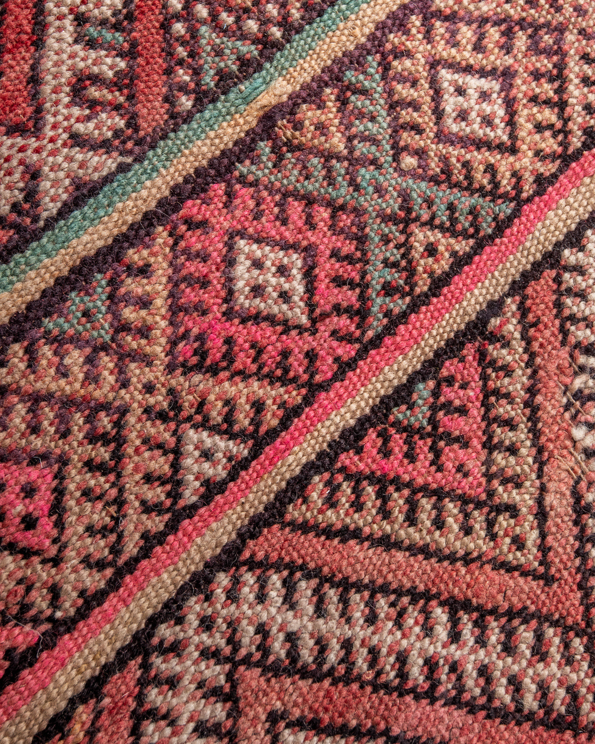 Modern, designer, handcrafted Berber rug from Morocco. Vintage Kelim carpet with beautiful designs and robust flat weave out of wool.